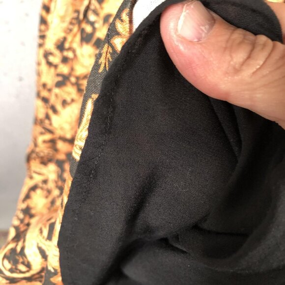 Charlie Holiday Dress Womens XS Black Orange Paisley Maxi Open Back Linen Boho - Picture 9 of 16